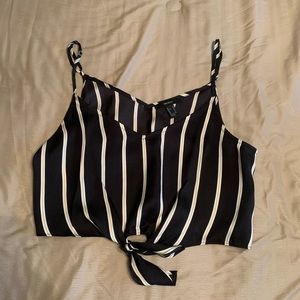Black white and gold striped tank top